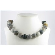 Heilstein & Edelstein-Strang - Kugeln, Picasso-Marmor, matt, 16mm