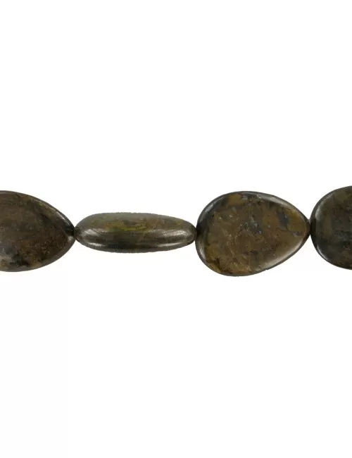 Heilstein & Edelstein-Strang - Tropfen flach, Bronzit, 25 x 18mm