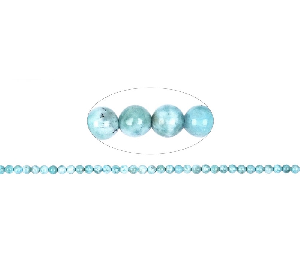 Heilstein & Edelstein-Strang - Kugeln, Larimar A, 05,8 - 06,2mm (39cm)