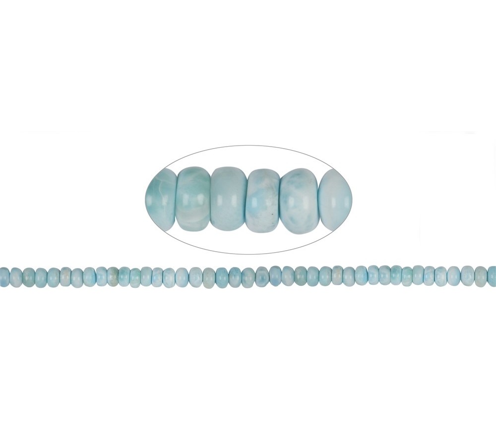 Heilstein & Edelstein-Strang - Button, Larimar A, 04-06 x 08mm