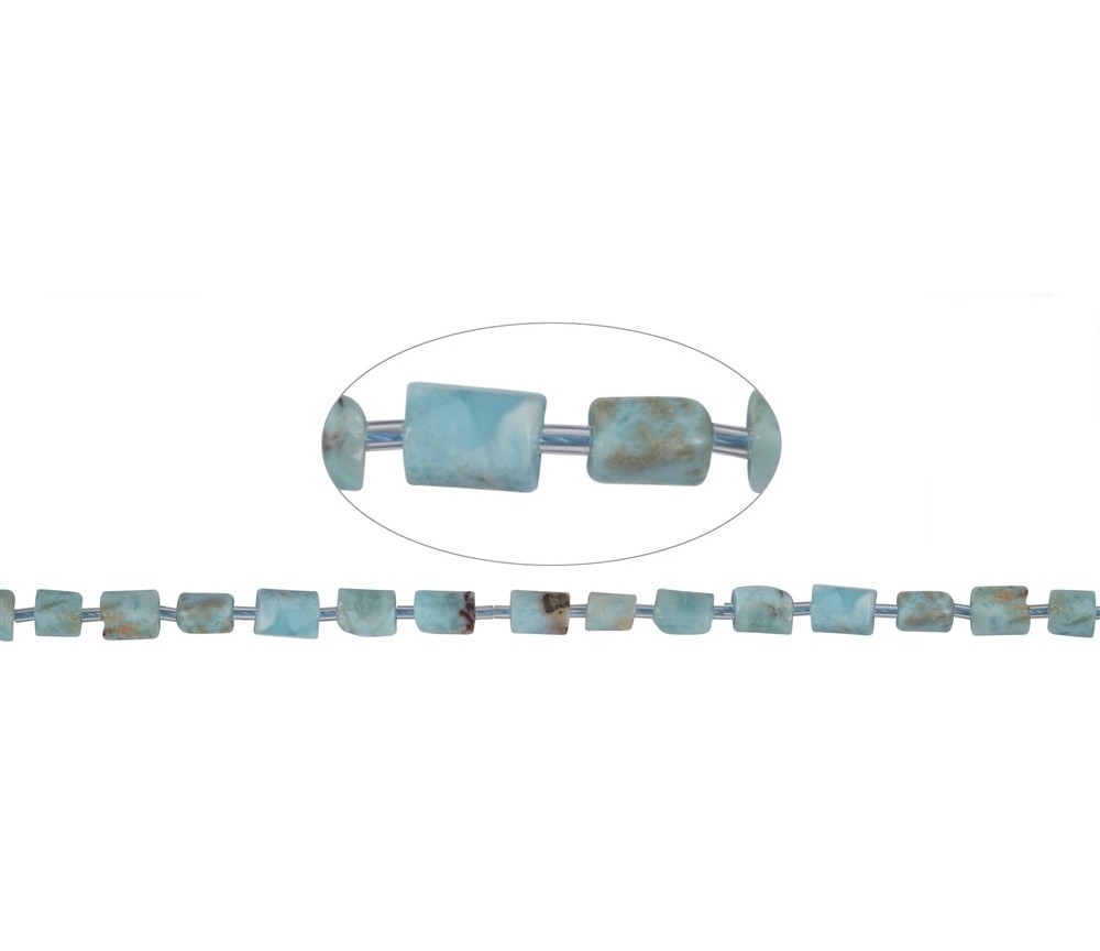 Heilstein & Edelstein-Strang - Freeform Zylinder, Larimar, 08 x 06-07mm