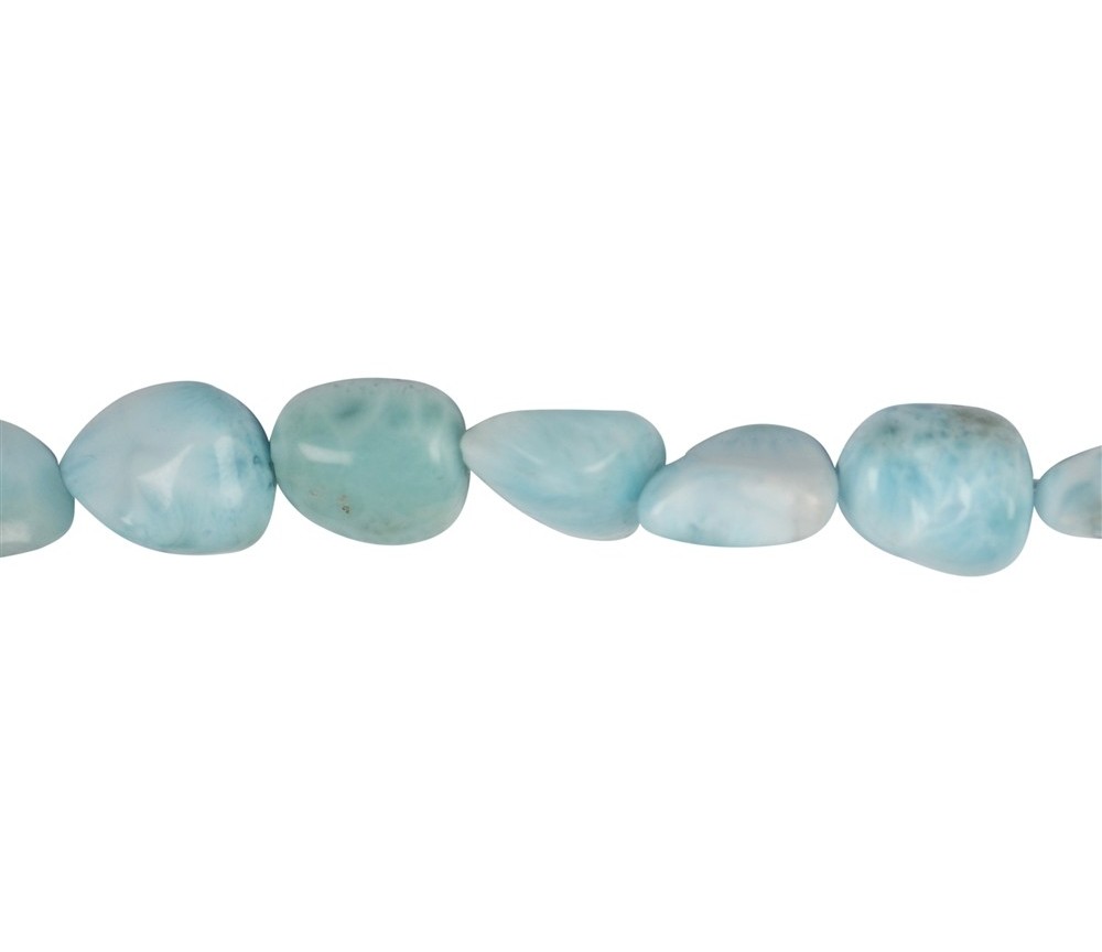 Heilstein & Edelstein-Strang - Trommelsteine, Larimar AB, 13-17 x 10-15mm