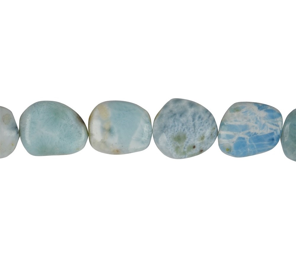 Heilstein & Edelstein-Strang - Scheibe, Larimar, 20-30 x 18-22mm
