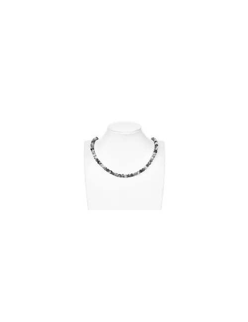 Heilstein & Edelstein-Strang - Kugeln, Baumachat, matt, 06mm (39cm)