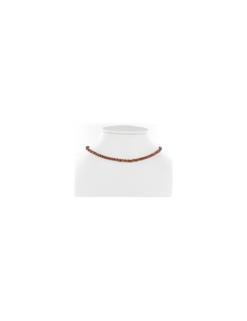 Heilstein & Edelstein-Strang - Kugeln, Goldfluß braun (synt. Glas), facettiert, 04mm