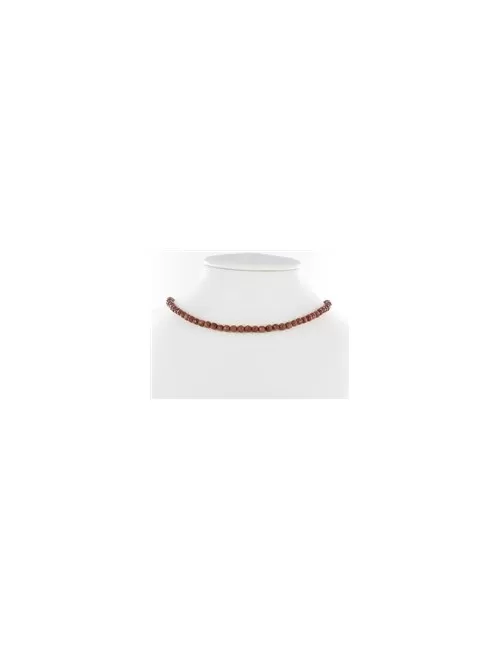 Heilstein & Edelstein-Strang - Kugeln, Goldfluß braun (synt. Glas), facettiert, 05mm