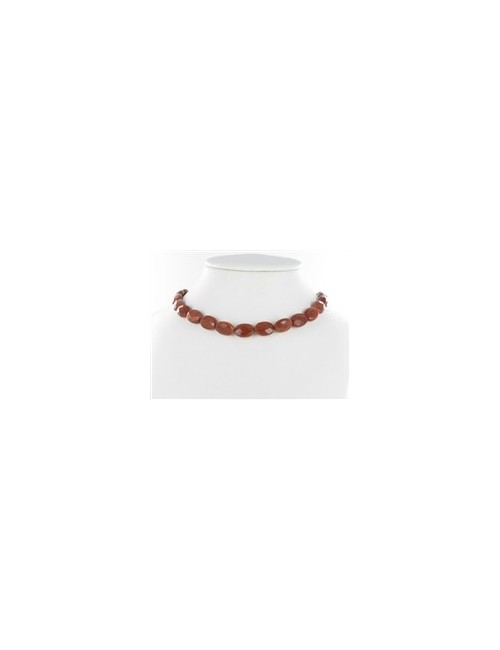 Heilstein & Edelstein-Strang - Linse, Goldfluß braun (synt. Glas), facettiert, 14 x 10mm