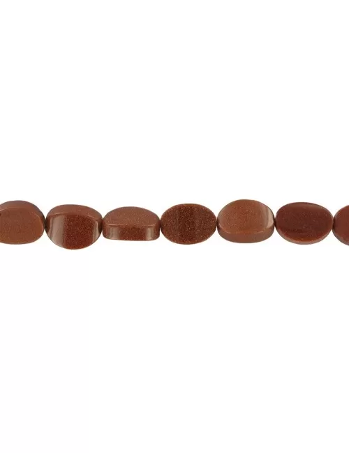 Heilstein & Edelstein-Strang - Linse, Goldfluß braun (synt. Glas), leicht gebogen, 14 x 10mm