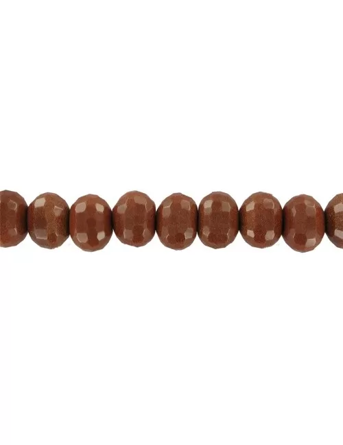 Heilstein & Edelstein-Strang - Button, Goldfluß braun (synt. Glas), facettiert, 16x12mm