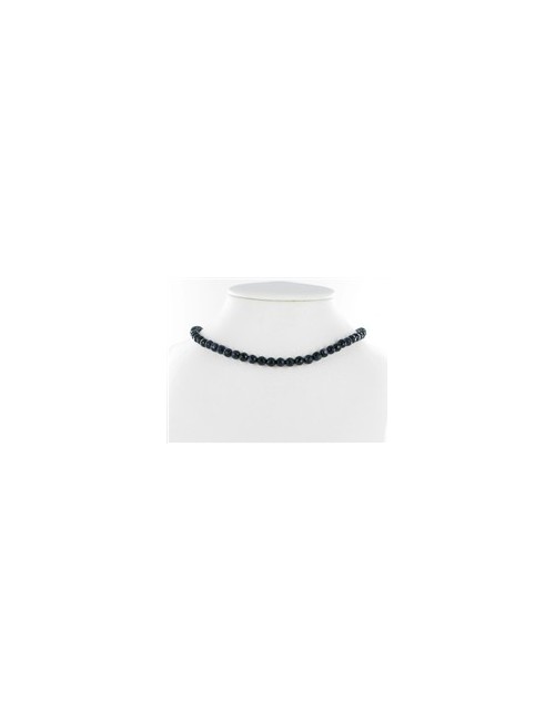 Heilstein & Edelstein-Strang - Kugeln, Goldfluss violett (synt. Glas), facettiert, 06mm