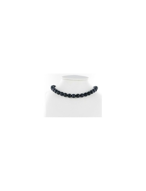 Heilstein & Edelstein-Strang - Kugeln, Goldfluß violett (synt. Glas), facettiert, 10mm