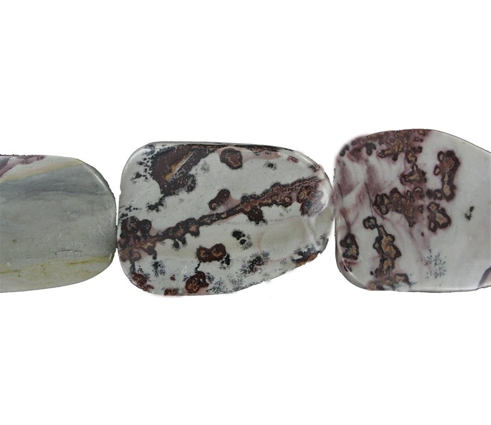 Heilstein & Edelstein-Strang - Trapez (gedreht), Porzellanit-Kalk, 40 x 30mm