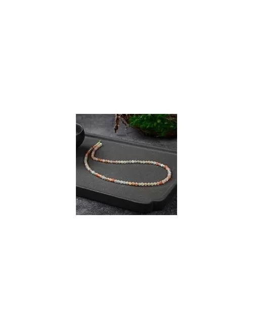Heilstein & Edelstein-Strang - Kugeln, Sonnenstein (Arusha), 04mm, facettiert
