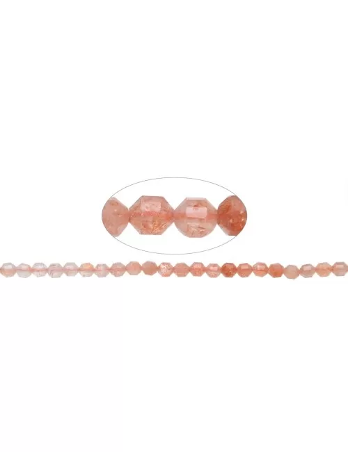 Heilstein & Edelstein-Strang - Kugeln, Sonnenstein, facettiert, 05mm (39cm)