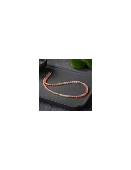Heilstein & Edelstein-Strang - Kugeln, Sonnenstein, facettiert, 05mm (39cm)
