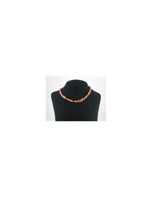 Heilstein & Edelstein-Strang - Trommelsteine flach, Sonnenstein A, 06 x 09-10mm