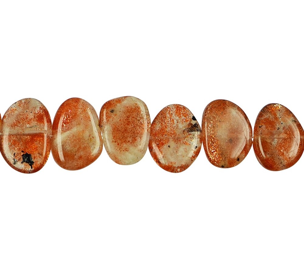 Heilstein & Edelstein-Strang - Freeform-Platten, Sonnenstein, 12 x 13-21mm, Verlauf