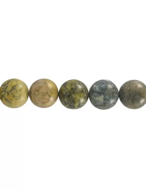 Heilstein & Edelstein-Strang - Kugeln, Opalith (gelb), 14mm
