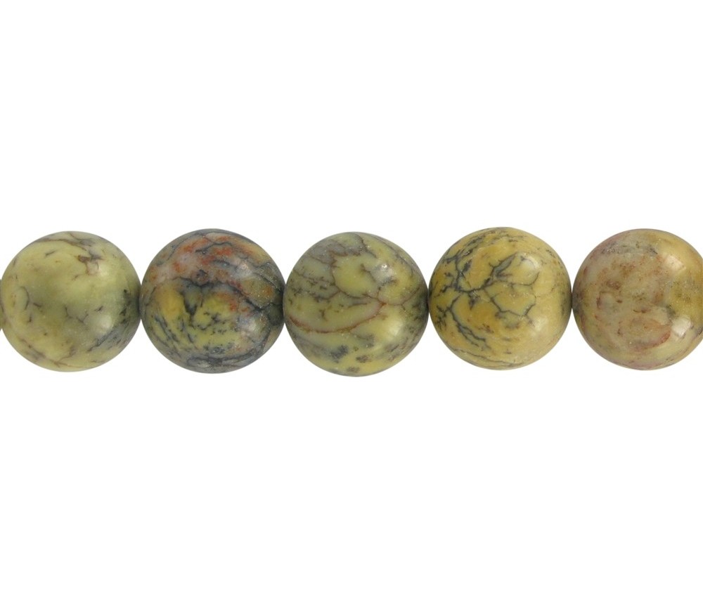 Heilstein & Edelstein-Strang - Kugeln, Opalith (gelb), 16mm