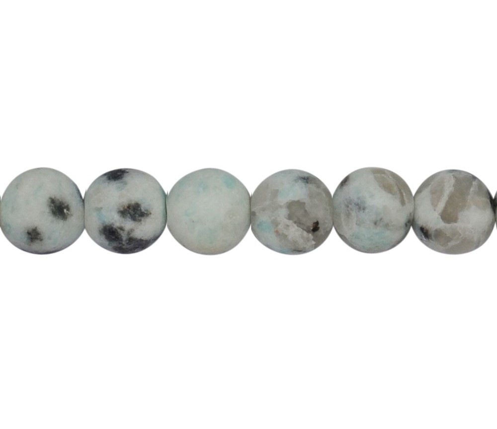 Heilstein & Edelstein-Strang - Kugeln, Granit (blau), matt, 12mm