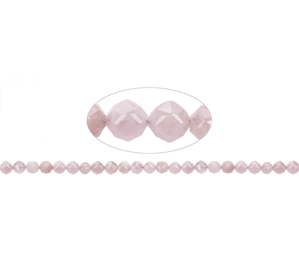 Heilstein & Edelstein-Strang - Kugeln, Morganit, facettiert, 06mm