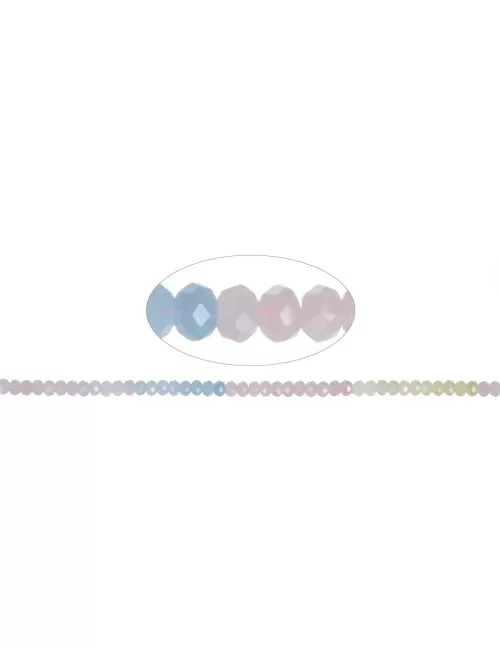 Heilstein & Edelstein-Strang - Button, Beryll (Aquamarin, Morganit), 04 x 06mm (39cm)