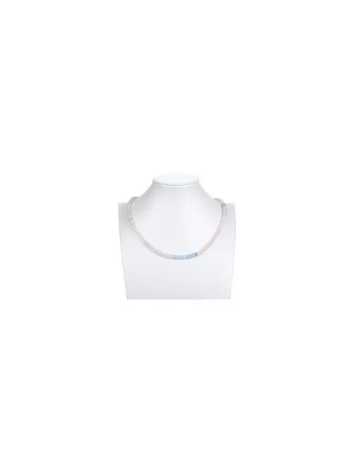 Heilstein & Edelstein-Strang - Button, Beryll (Aquamarin, Morganit), 04 x 06mm (39cm)