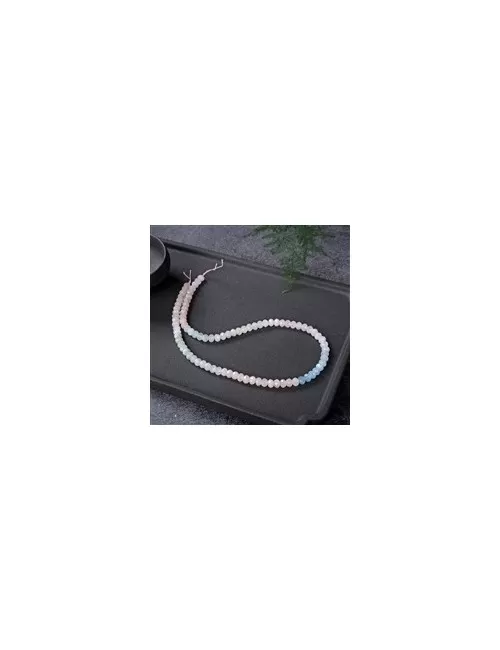 Heilstein & Edelstein-Strang - Button, Beryll (Aquamarin, Morganit), 04 x 06mm (39cm)