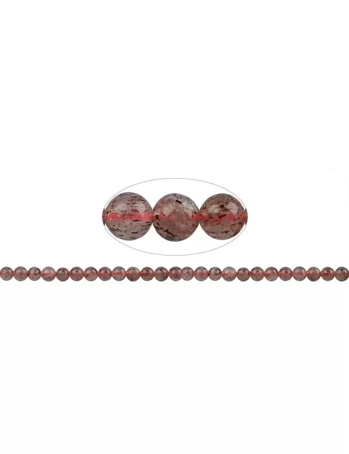Heilstein & Edelstein-Strang - Kugeln, Hämatitquarz, 06mm