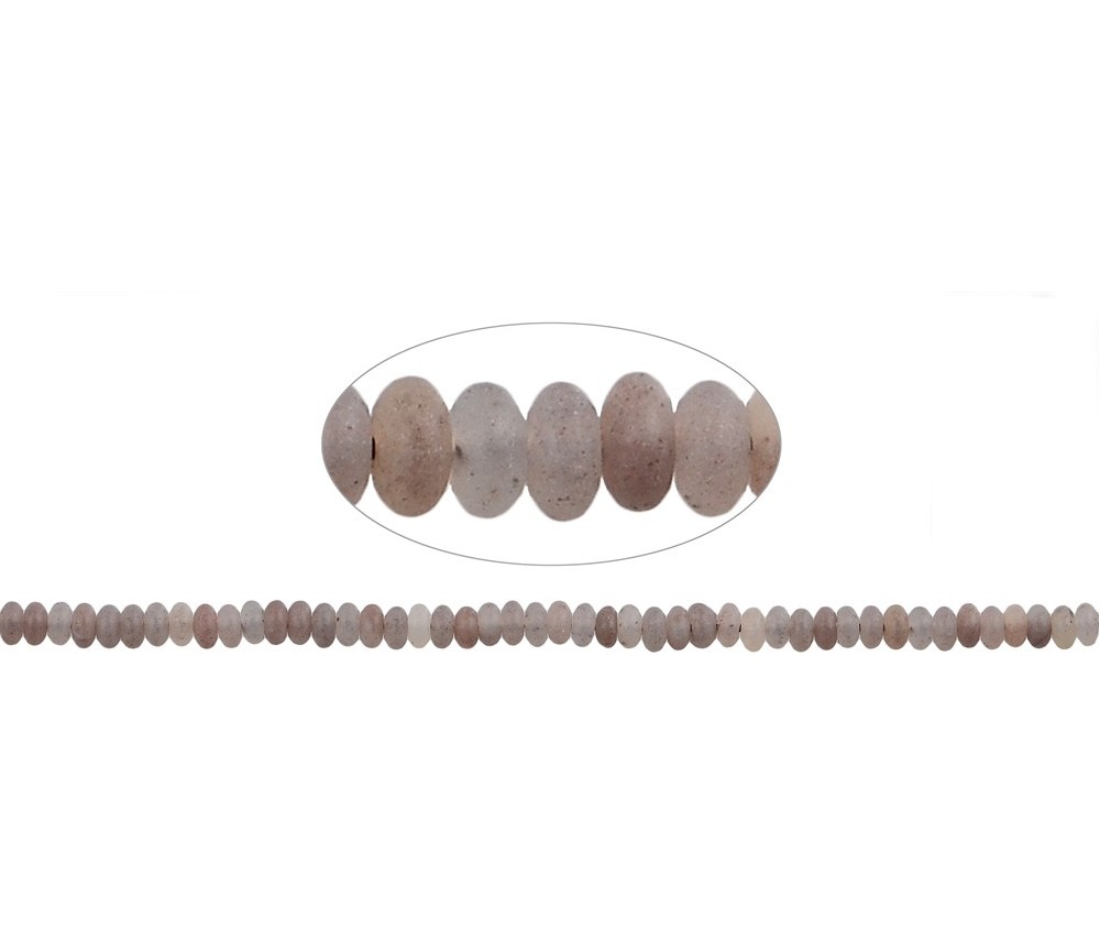 Heilstein & Edelstein-Strang - Button, Hämatitquarz, 02 x 04mm