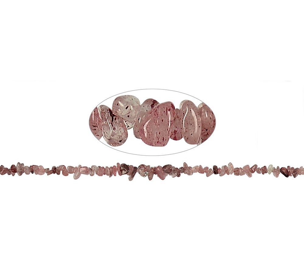 Heilstein & Edelstein-Strang - Splitter, Hämatitquarz, 02-04 x 05-10mm, 84cm (extralang)