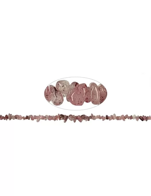 Heilstein & Edelstein-Strang - Splitter, Hämatitquarz, 02-04 x 05-10mm, 84cm (extralang)