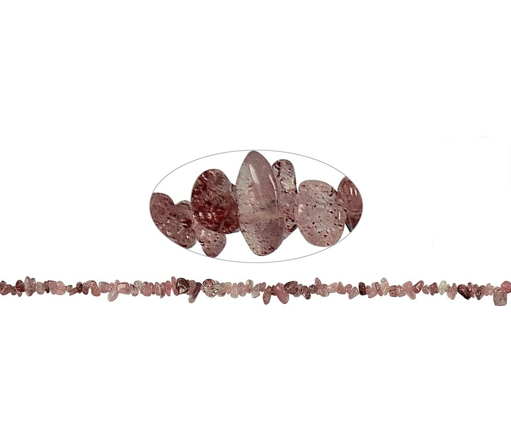 Heilstein & Edelstein-Strang - Splitter, Hämatitquarz, 01-03 x 03-08mm (88cm)