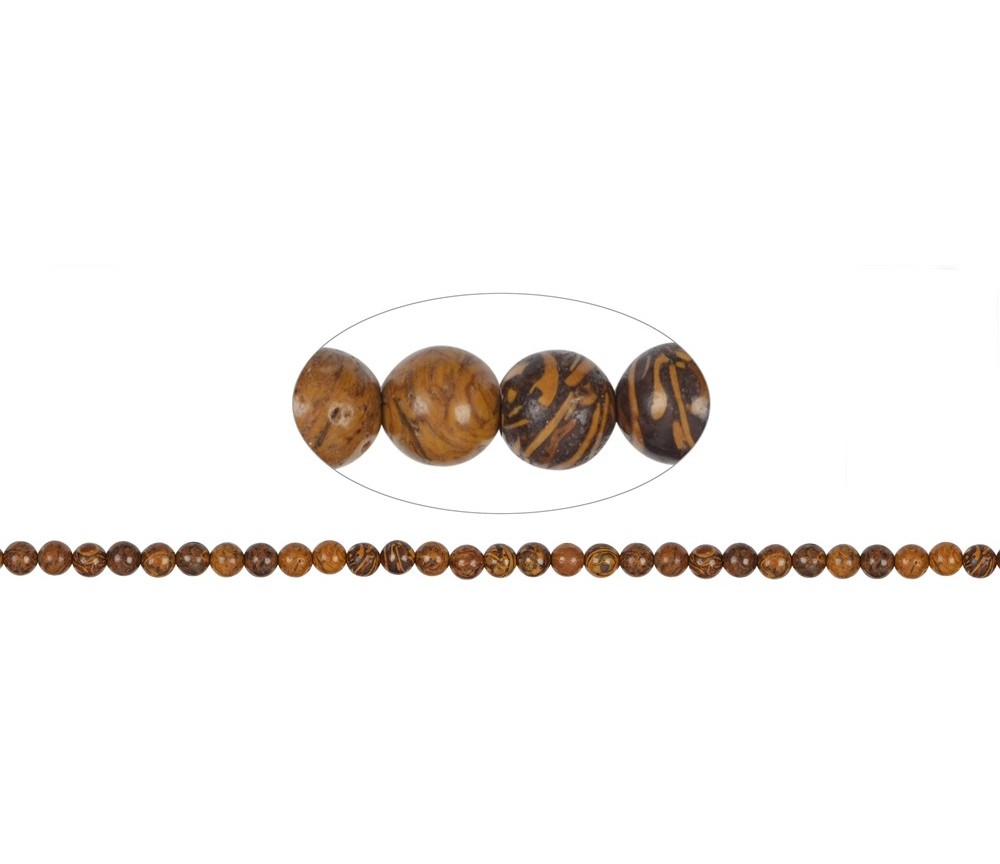 Heilstein & Edelstein-Strang - Kugeln, Jaspis (Schlangenjaspis), 06mm (39cm)