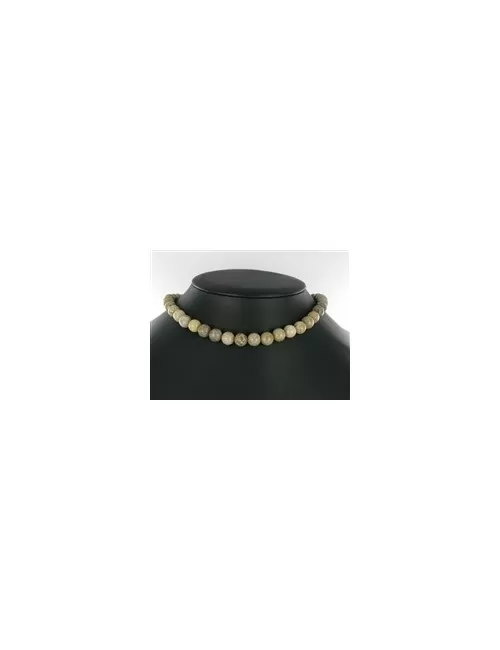 Heilstein & Edelstein-Strang - Kugeln, versteinerte Koralle, 10mm (39cm)