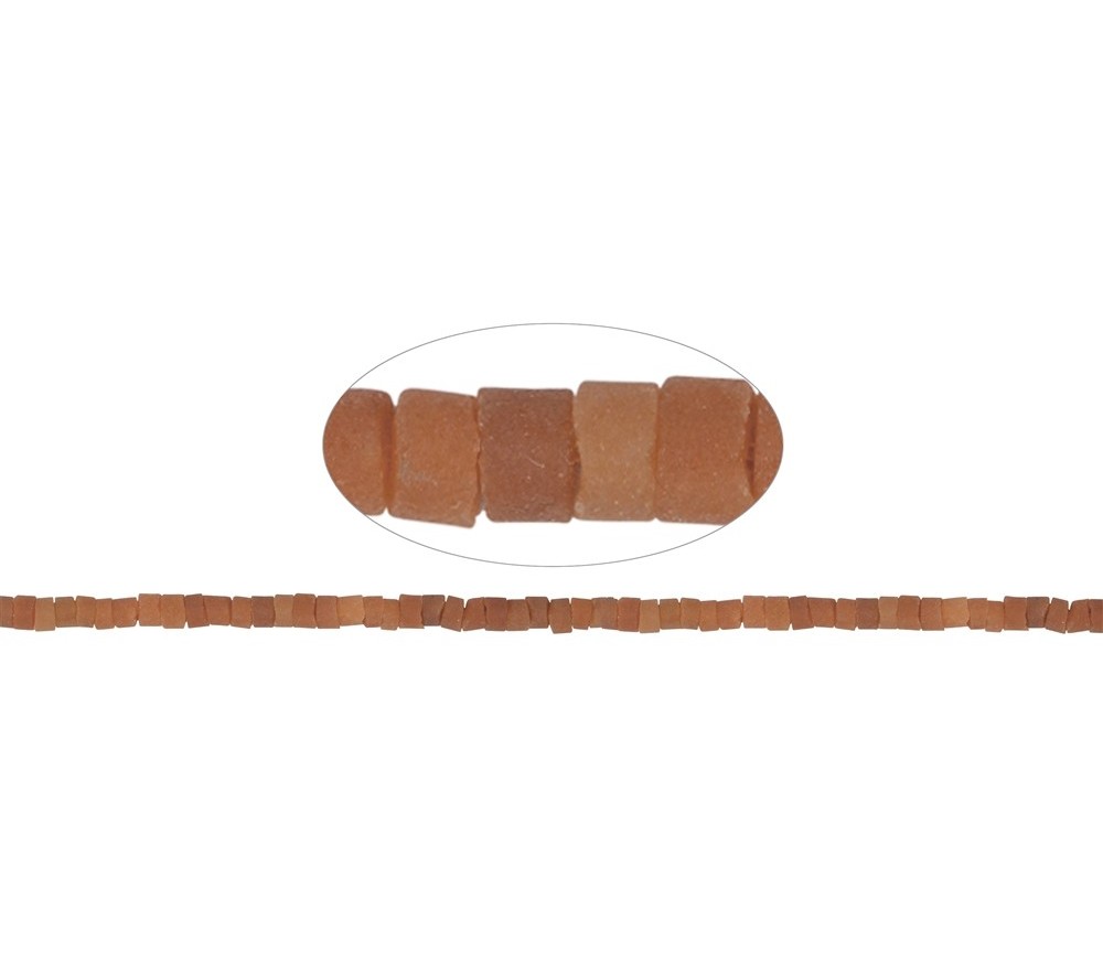 Heilstein & Edelstein-Strang - Zylinder, Aventurin (orange-rot), matt, 03-04 x 05-06mm (39cm)