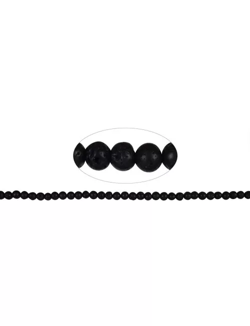 Heilstein & Edelstein-Strang - Kugeln, Lava poliert/gewachst, 06mm