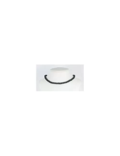 Heilstein & Edelstein-Strang - Kugeln, Lava poliert/gewachst, 06mm
