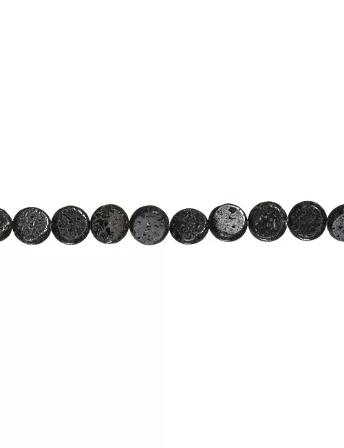 Heilstein & Edelstein-Strang - Coin, Lava poliert/gewachst, 30mm