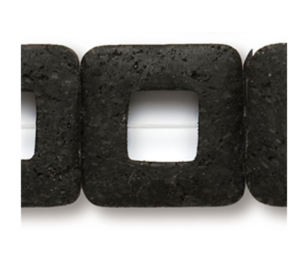 Heilstein & Edelstein-Strang - Rahmen, Lava, 25 x 25mm