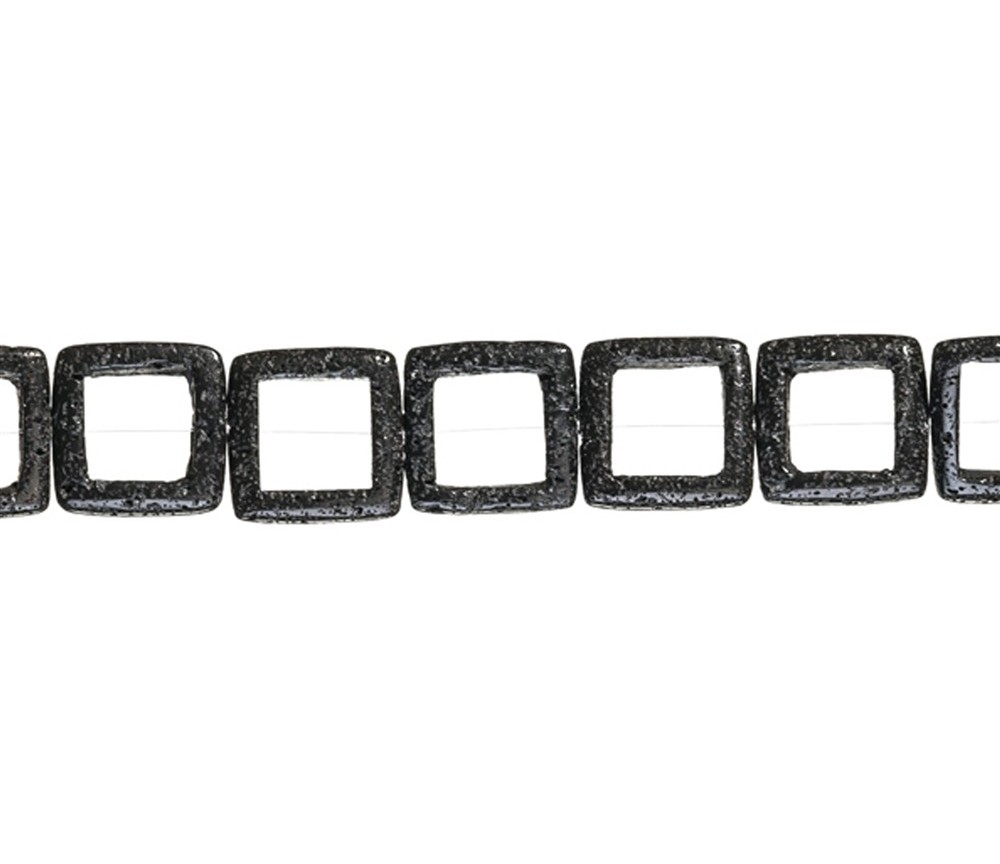 Heilstein & Edelstein-Strang - Rahmen, Lava (poliert/gewachst), 25 x 25mm