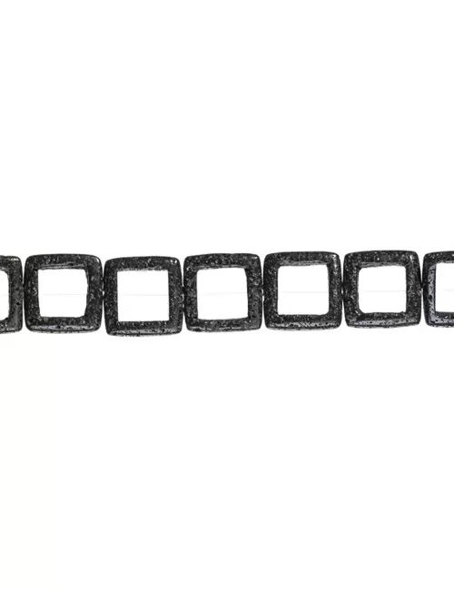 Heilstein & Edelstein-Strang - Rahmen, Lava (poliert/gewachst), 25 x 25mm