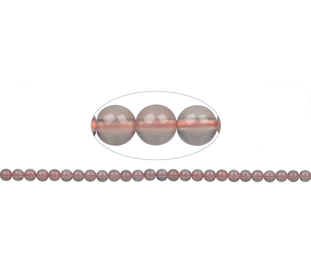 Heilstein & Edelstein-Strang - Kugeln, Chalcedon (rosa), 07mm