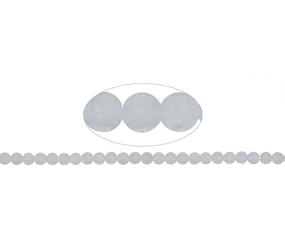 Heilstein & Edelstein-Strang - Kugeln, Crashed Crystal, matt, 08mm