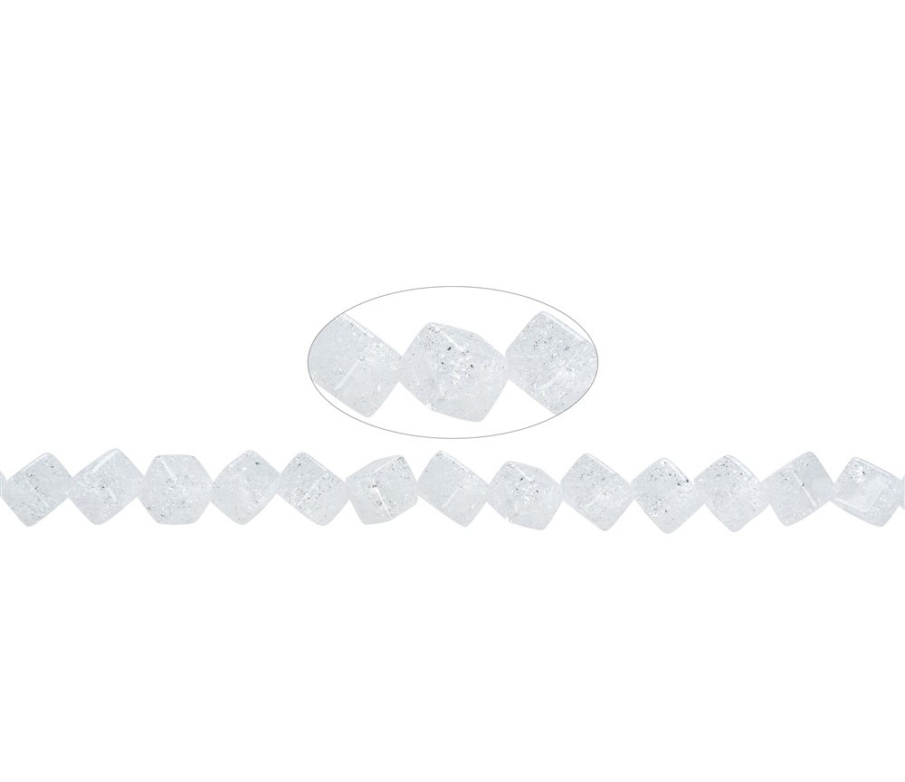 Heilstein & Edelstein-Strang - Würfel, Crashed Crystal, 08mm