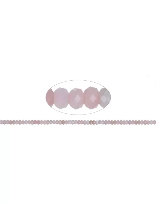 Heilstein & Edelstein-Strang - Button, Andenopal, facettiert, 02 x 04mm
