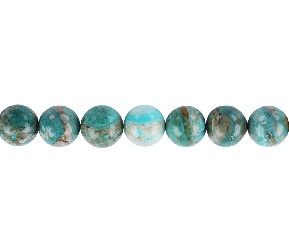 Heilstein & Edelstein-Strang - Kugeln, Andenopal grünblau, 10-10,5mm (39cm)