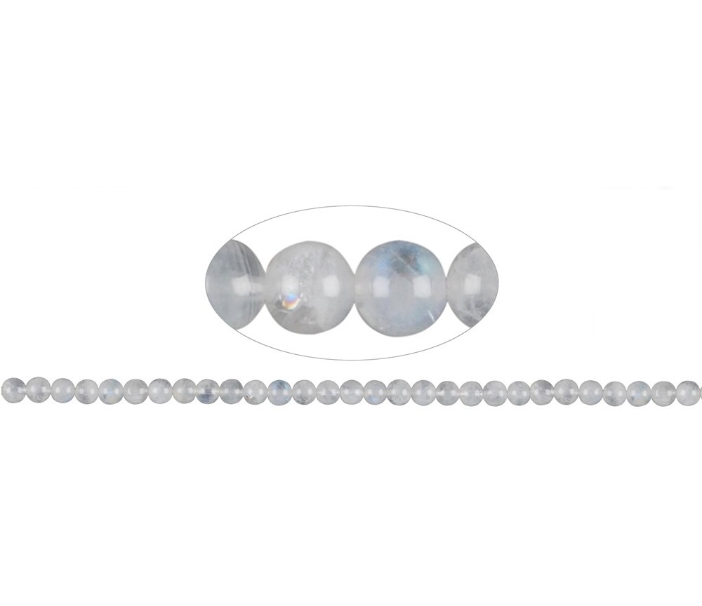 Heilstein & Edelstein-Strang - Kugeln, Labradorit (weiß) A, 05mm