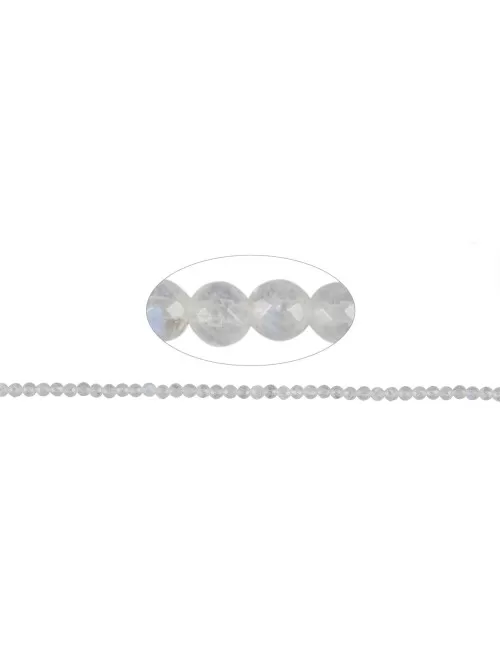 Heilstein & Edelstein-Strang - Kugeln, Labradorit (weiß), facettiert, 02mm (39cm)