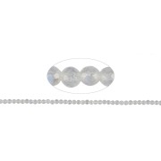 Heilstein & Edelstein-Strang - Kugeln, Labradorit (weiß), facettiert, 02mm (39cm)